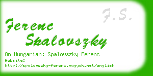 ferenc spalovszky business card